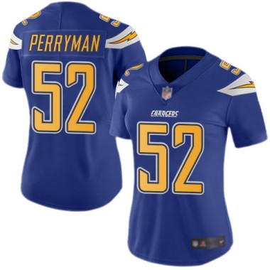 Los Angeles Chargers NFL Football Denzel Perryman Electric Blue Jersey Women Limited 52 Rush Vapor Untouchable